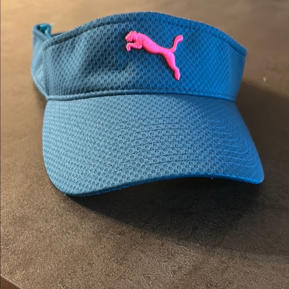 Puma woman  Blue Visor with Pink Logo